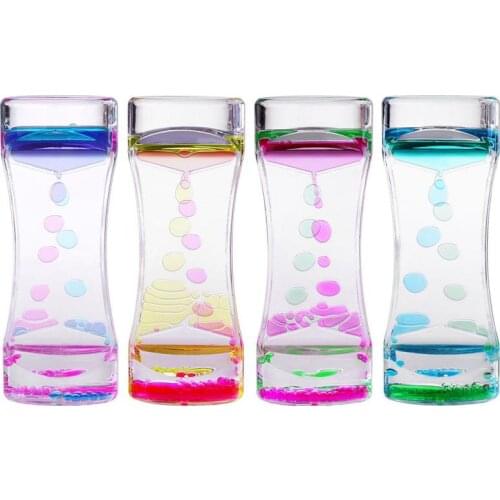 Creative Fashion Two Color Oil Leakage Toys Dynamic Oil Drop Waist Hourglass Handicraft Ornaments Home Decoration Gifts