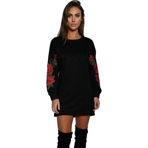 Hot Fashion Womens Floral Long Sleeve Tops Casual Pulloves Sweatshirts Warm Loose Long Hoodies