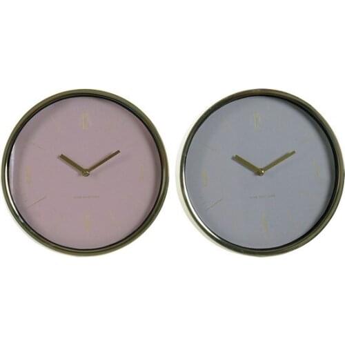 Wall Clock DKD Home Decor NEW HYGGE Metal Crystal (2 pcs)