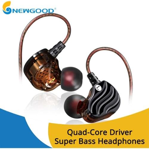 Earphones Dual Driver With Microphone Hifi Headset Stereo Bass Sport headset with mic 3.5mm in-ear wired earphone For iPhone