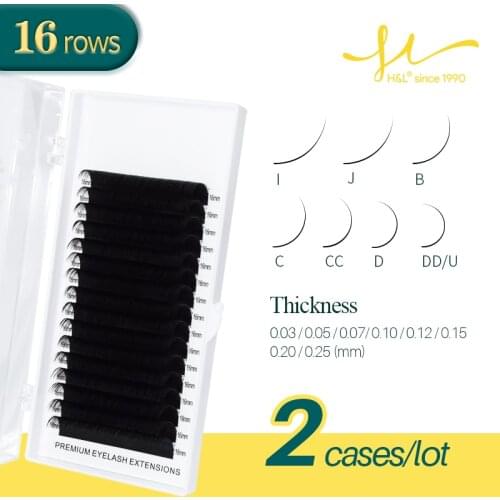H&L SINCE 1990 16Rows Faux mink individual eyelash lashes maquiagem cilios for professionals soft mink eyelash extension