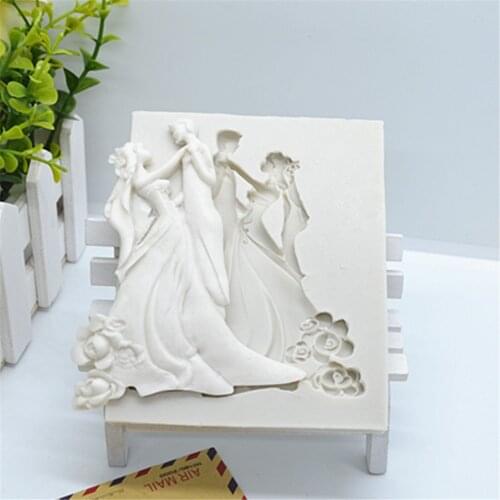 Silicone Fondant Mold DIY Wedding Dress Resin Kitchen Accessories Sugarcraft Pastry Cake Decorating
