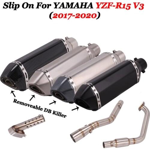 Slip On For Yamaha R15 V3 MT-15 2017-2020 R125 2019 Full Motorcycle System Exhaust Header Front Link Escape GP Muffler DB Killer