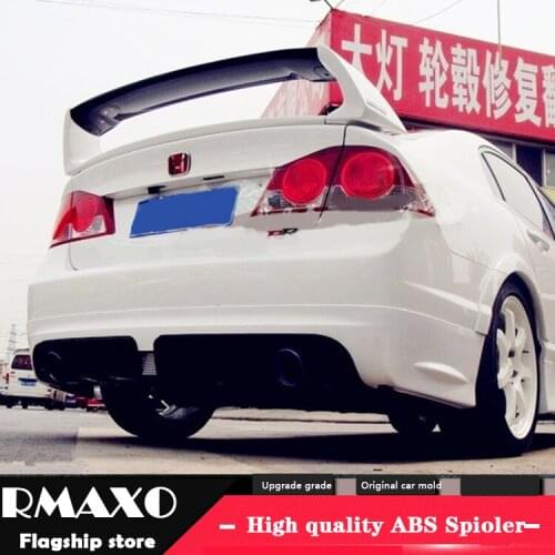 For Honda FD2 Civic Spoiler 2006-2011 Honda FD1 Civic 4PCS Spoiler ABS Material Car Rear Wing Color Rear Spoiler