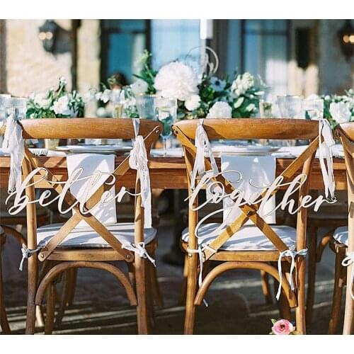 Chair Banner Chairs Sign DIY Wedding Decoration Engagement Wedding Party Supplies Better&Together Gold Silver white