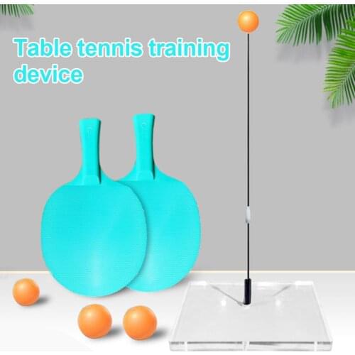 Table Tennis Training Practice Elastic Shaft with 3 Ping Pong Ball 2 Racket Table Tennis Balls/Cover/Edge Protector