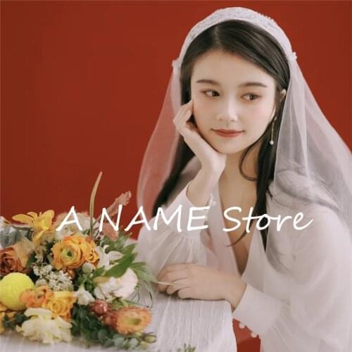 1.5m White Ivory Bridal Wedding Veils Long Lace Edge Vintage Tulle Bridal Veil for Brides Voile de mariage velo de novia Retro