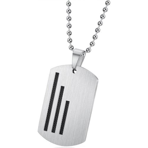 High Quality Fashion Men Military Army Charm Dog Tags Stainless Steel Chain Pendant Necklace Jewelry Gift