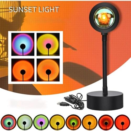 Sunset Projection Lamp Sunset Light with 360° Rotation LED Projector Lamp USB Supply Lamp Night Light for Living Room