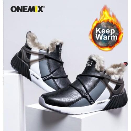 ONEMIX Mens Winter Snow Boots Keep Warm Sneakers for Men Boots Comfortable Running Shoes Walking Outdoor Sport Trainers