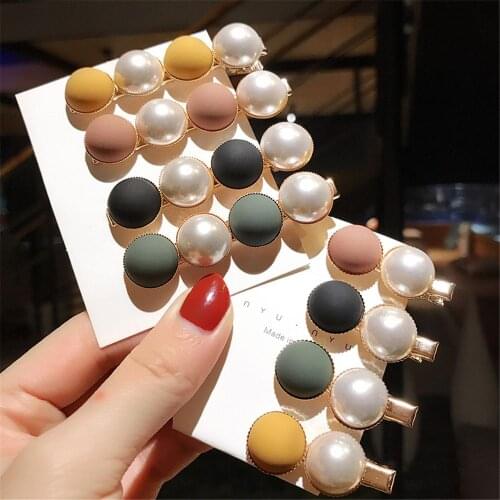 1 pc Fashion Candy Scrub Bead Hairpin Sweet Imitiation Pearl Korean Hair Clips Fashion Hair Accessories for Women Beads Hairpins