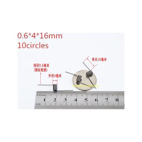 10pcs/set High quality 0.6*4*16mm,10circles spring steel torsion springs DIY Accessories
