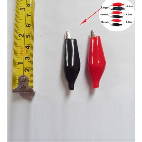 100pcs Alligator Clip Large Size 55mm/5.5cm Crocodile Test Clip Red and Black