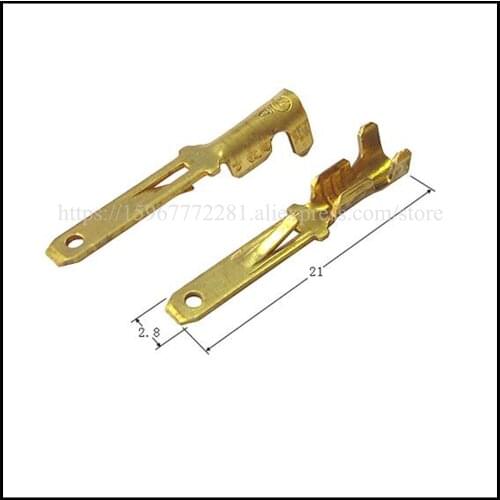 Free shipping 100pcs Male connector female wire connector connector terminal Plugs socket Fuse box Wire harness DJ611-2.8*0.5A