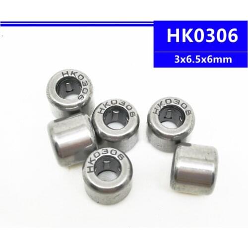 50pcs/100pcs high quality HK0306 3x6.5x6mm Drawn Cup Caged Needle Roller Bearing 3*6.5*6mm HK0306TN