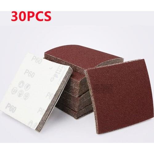 30 Pieces Abrasive Paper 110*100mm Sanding Paper 110mm * 100mm Flocking Sand Paper For Woodworking (Grit 60 80 100 320 to 1000)