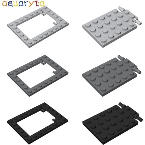 Aquaryta 6pcs 30041 and 92099 DIY Enlighten Block Brick Part Trapdoor 6x8 Plate Special 4 x 6 with Trap Education Toys for Teens