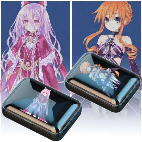 DATE A LIVE Bluetooth earphones Tokisaki Kurumi cosplay For Android Wireless Earbuds 5.0 Charging box HD Anime Nightmare