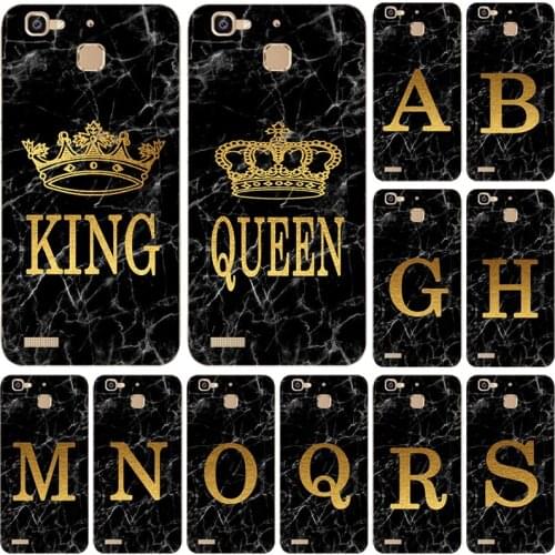Phone case for Huawei Enjoy 5S GR3 G8 Mini TAG-L23 TAG-L21 Marble Golden alphabet background Soft TPU Print Cover Fundas