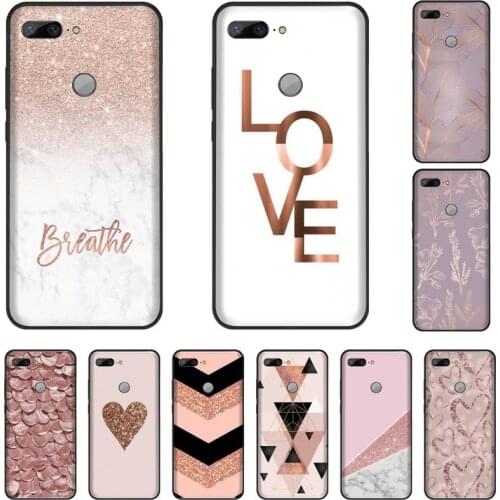 Love Heart Gold Rose Marble Phone Case For Huawei Honor 7C 7A 8X 8A 9 10 10i Lite 20 NOVA 3i 3e