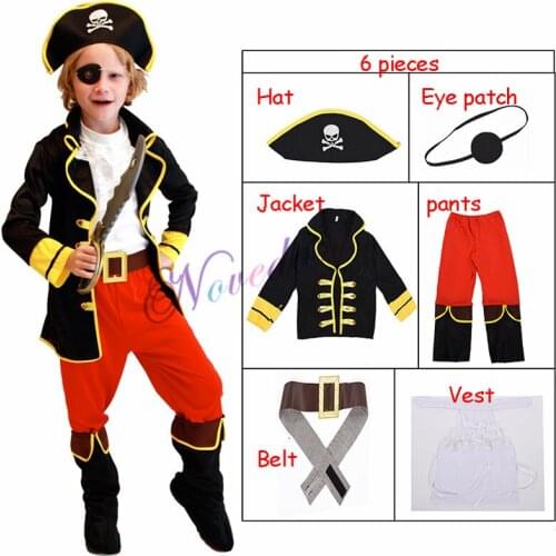 Fantasia Infantil Halloween Costume Child Jake Pirates Costume Kids Birthday Party Fancy Dress For Girls Boys
