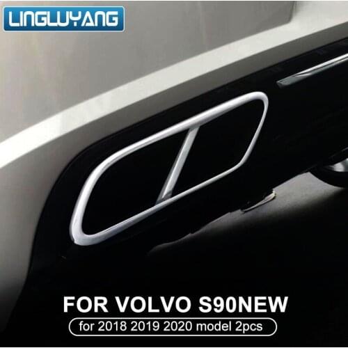For volvo s90 four exhaust pipe tail throat paste v90 tail throat decoration modified stainless steel accessories 2017-2020 mode