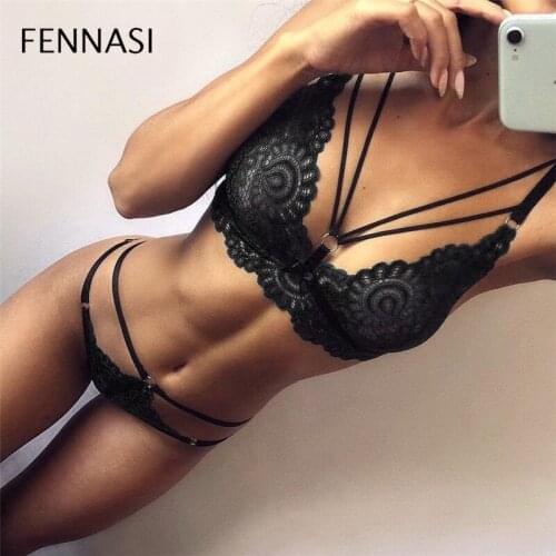 FANNASI Erotic Lingerie Sexy Bandage Set Womens Erotic Underwear Female Seduction Costume Slim Lace Print Clothing