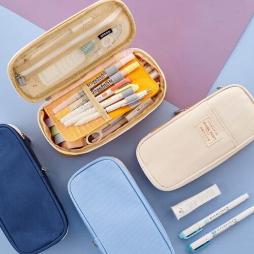 Large Capacity Canvas Pencil Case Pen Bags Cute Pencil Bags For Girls Gift School Supplies Korean Stationery