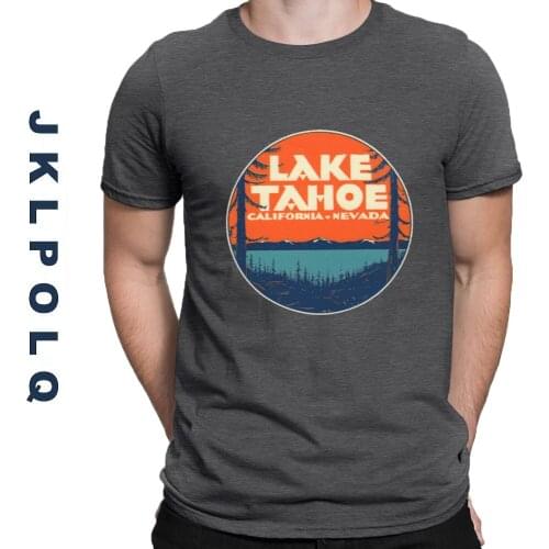 JKLPOLQ Oversized Men Women Funny T-Shirt Anime Unisex Tops Vintage Lake Tahoe Printing Casual Tees Eu Size XS-3XL