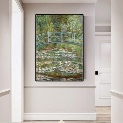 The Japanese Bride and Water Lily Pond Claude Monet Oil Painting on Canvas Poster Prints on Wall Picture for Living Room Cuadros