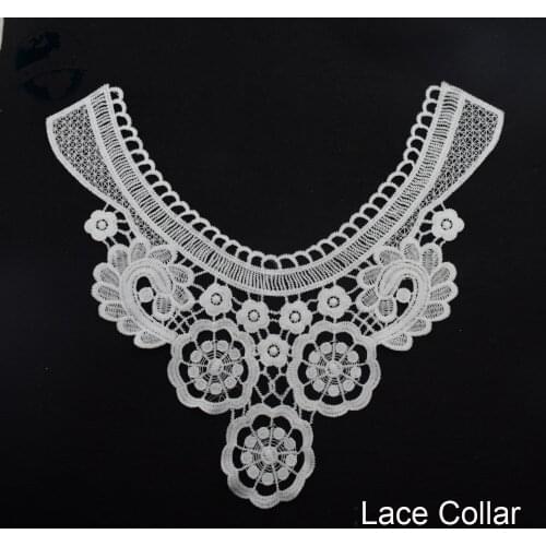 Lace false collar white embroidered fake lace collar trim diy women applique sewing supplies african guipure lace collars#3636
