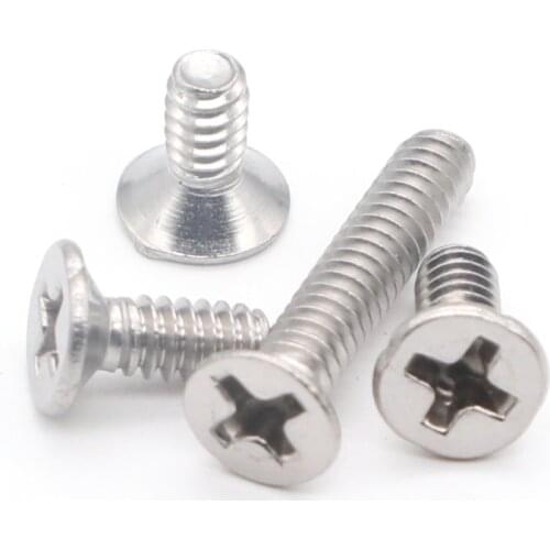 500pcs/lot M1 M1.2 M1.4 M1.6 M2 M2.5 Cross Countersink Head Mini Screws 304 Stainless Steel Micro Small Wood Screws 3-8mm GB819
