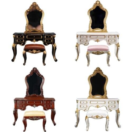 1/6 Retro Dressing Table Set Model for Female Figures Dolls Life Scene Decor