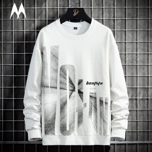 2021 Autumn New Mens Casual Sweatshirts Harajuku Letter Print Long sleeve Top Fashion Hip-Hop Hoodie Loose Men Streetwear