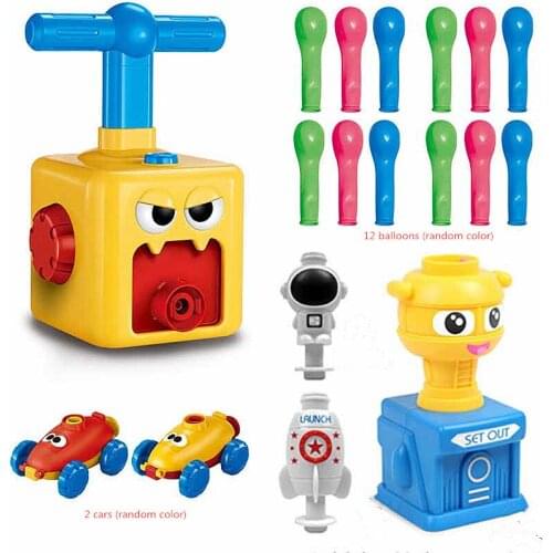 Newest Power Balloon Launch Tower Toy Puzzle Fun Education Inertia Air Power Balloon Car Science Teaching Toys for Children Gift