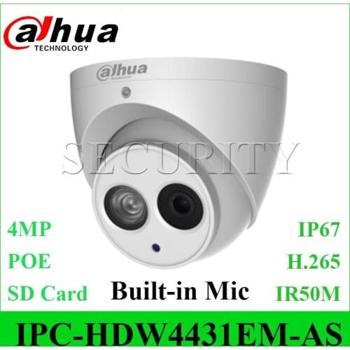 Dahua Original IPC-HDW4431EM-AS 4MP IR Eyeball Network Camera SD Card IP67 PoE IR 50M Replace IPC-HDBW4431E-AS With LOGO