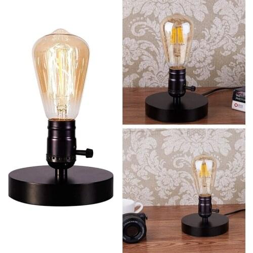 Table Lamp Base E26 E27 Desk Lamp with Plug in Cord On/Off Switch Bedside Lamp Holder for Lighting Decor 2 Pcs