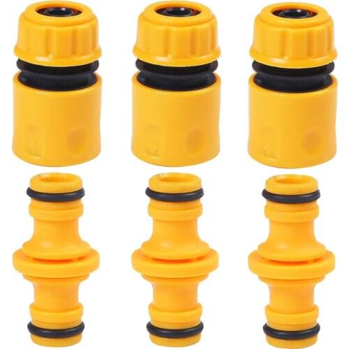 6PCS Joiner Repair Adapter Plug Quick Coupling 1/2 Inches Garden Hose Tubing Connector Thread Connection Irrigation Tools