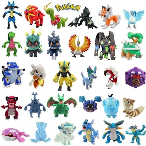 Pokemon Plush Toy Kyogre Heracross Grovyle Zeraora Mew Psyduck Marshadow Koffing Cosmog Lucario Cubone Kawaii Kid Gift PP Cotton