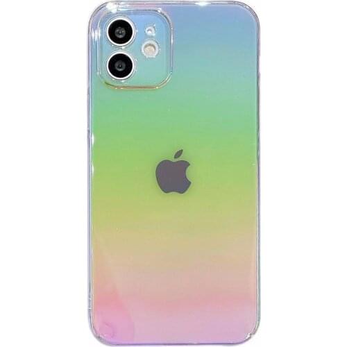 Rainbow Colors Transparent Phone Cases For Iphone 12 11 Pro Xs Max Xr 7 8 Plus Se 2020 Shockproof Protective Cover