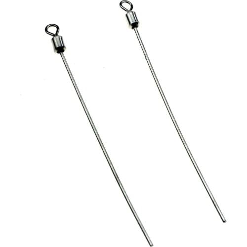 Rompin 20pcs/lot Soft Steel Wire Long Pole Fishing Swivel Stainless Steel Barrel Rolling Connector Fishing Accessories Tackle