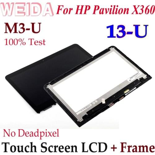 WEIDA LCD Touch Digitizer For HP PAVILION X360 13U Touch Screen LCD Display Assembly Frame 13-U119TU 13-U Series M3-U Replace