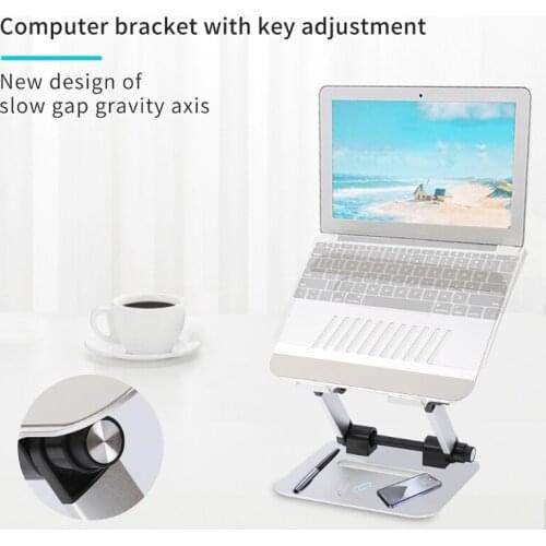 J60A Boneruy Foldable Adjustable Laptop Extension Rack Cooling Holder Notebook Pad Bracket Riser Cooler