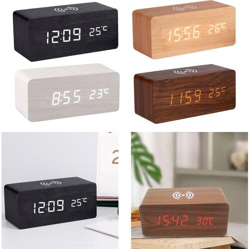 Modern Wood Modern Desk Alarm Clock for Kids Bedroom Dormitory Ornaments