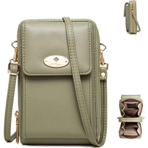 Fashion Women Shoulder Bag Large Capacity PU Leather Small Crossbody Bags Mini Cell Phone Purse for Girls Light Ladies Wallet