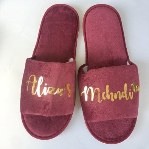 7pairs Personalized any text spa slippers bridesmaid Team bride hen bachelorette party gifts wedding proposal customized gift