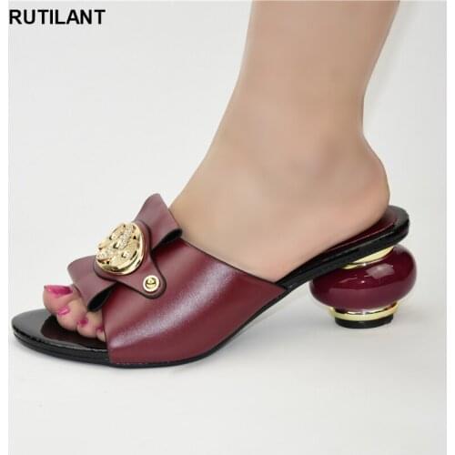 Latest Italian Shoes Without Matching Bags PU Leather Comfortable Pumps Wholesales Good Price for Shoes Without Bag African Shoe