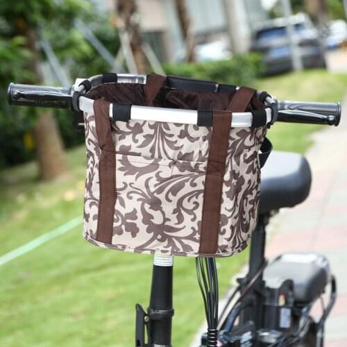 MTB Outdoor Bicycle Front Basket Removable Waterproof Bike Handlebar Aluminum Alloy Basket Foldable Bike Handlebar Carrier Bag
