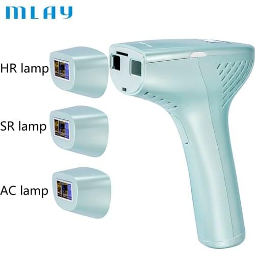 MLAY M3 NEW Electric IPL Permanent Epilator LED Display Painless laser hair removal 500,000 flashes, with 3 lamp holders
