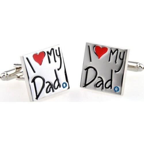 Lepton I Love My Dad CufflinkCrazy Promotion Fathers Day Gift cuff links for mens,Free Shipping